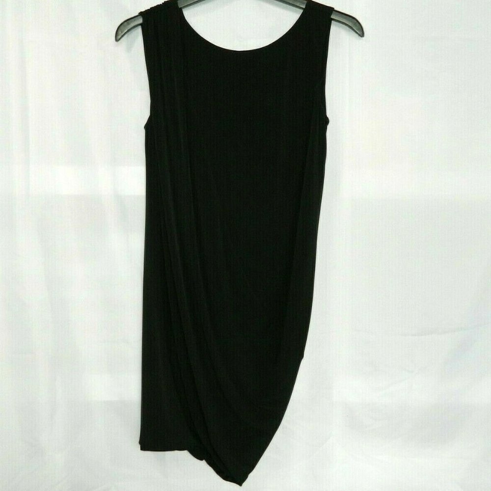 TAHARI Slinky Loose Black Dress Womens S